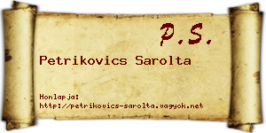 Petrikovics Sarolta névjegykártya