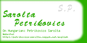 sarolta petrikovics business card